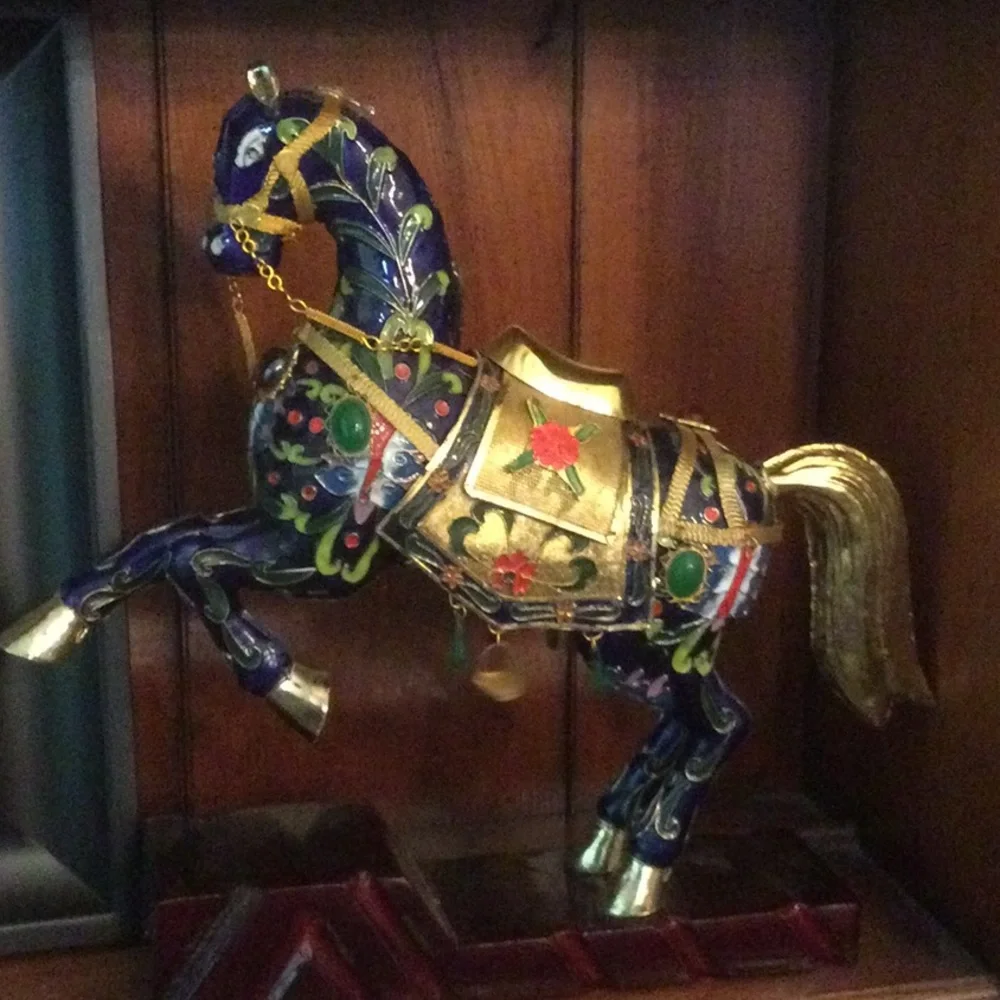 Estate Find Cloisonne Horse On Stand - Picture 5 of 13